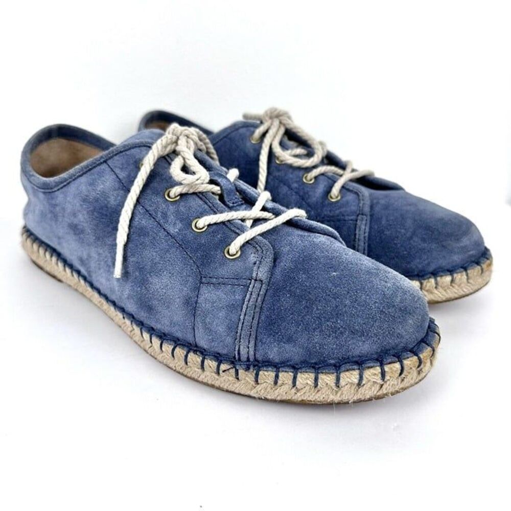 Born Seel Lace Up Flat Shoe Blue Suede Women’s 10M Espadrilles Sneaker Lace Up